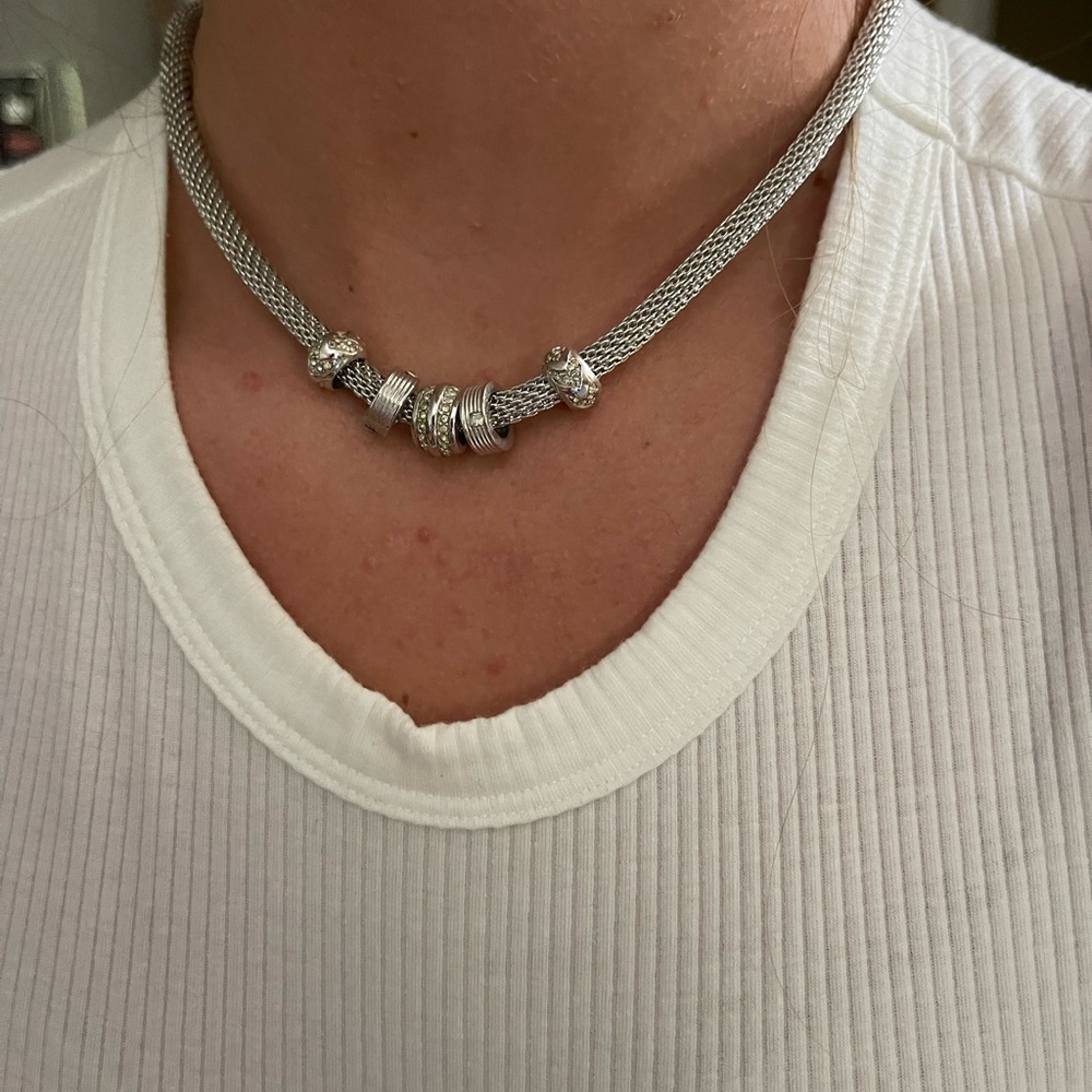 Dior Silver & Rhinestone Necklace